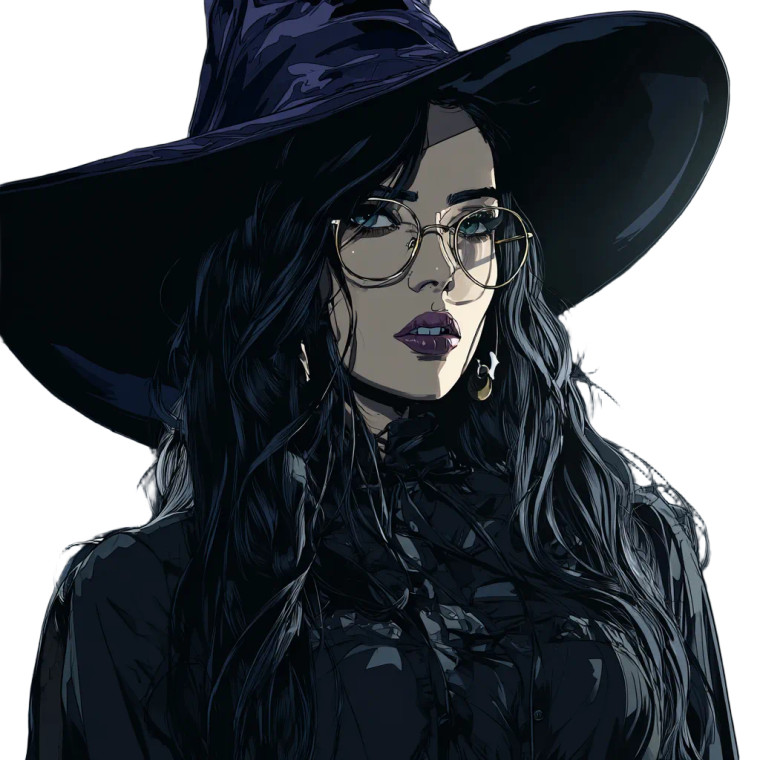 Witch Cartoon Art Vinyl Car Decal Sticker – Waterproof & UV-Resistant 