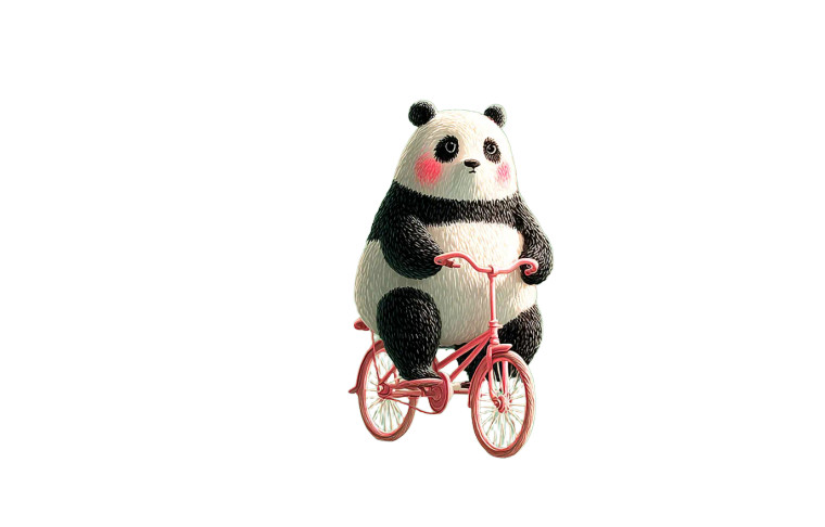 Cute Panda Cycling Vinyl Car Decal Sticker – Waterproof & UV-Resistant 