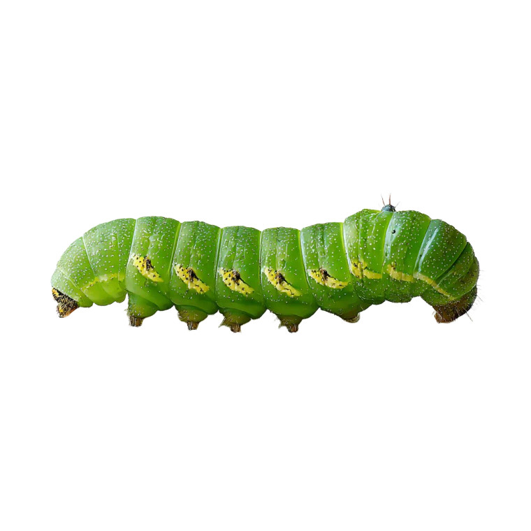 Green Hornworm Larva Vinyl Car Decal Sticker – Waterproof & UV-Resistant 