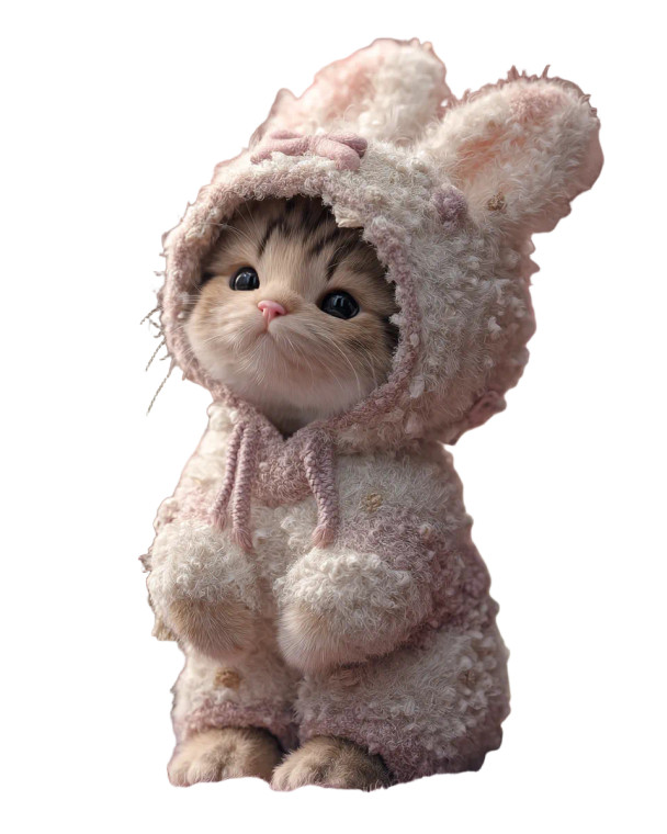 Fluffy Kitten Onesie V2 Vinyl Car Decal Sticker – Waterproof & UV-Resistant 