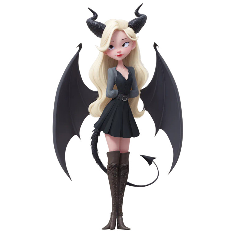 Cute Demon Girl V5 Vinyl Car Decal Sticker – Waterproof & UV-Resistant 