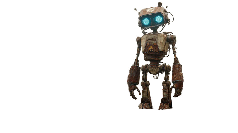 Rusted Humanoid Robot Vinyl Car Decal Sticker – Waterproof & UV-Resistant 