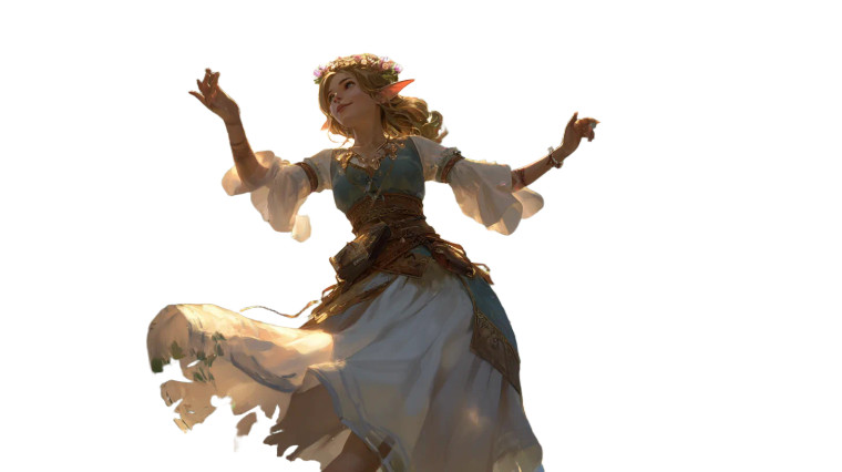 Dancing Forest Elf Vinyl Car Decal Sticker – Waterproof & UV-Resistant 