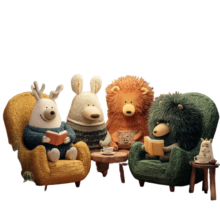 Cozy Reading Animals Vinyl Car Decal Sticker – Waterproof & UV-Resistant 