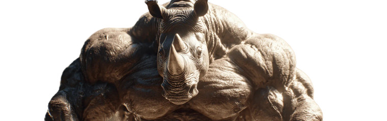Bodybuilding Rhino Vinyl Car Decal Sticker – Waterproof & UV-Resistant 