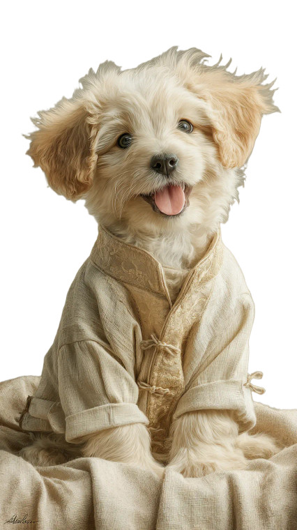 Fluffy Puppy Portrait Vinyl Car Decal Sticker – Waterproof & UV-Resistant 