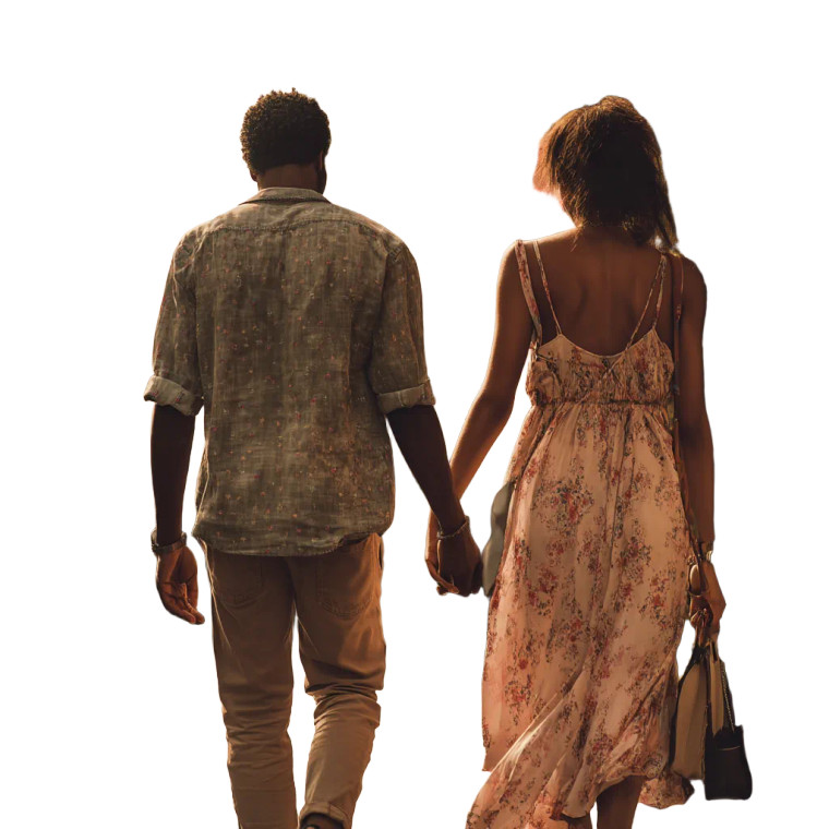 Romantic Couple Walking V2 Vinyl Car Decal Sticker – Waterproof & UV-Resistant 