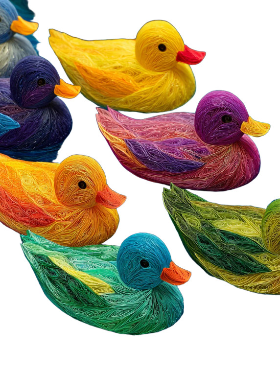 Iridescent Rubber Ducks Vinyl Car Decal Sticker – Waterproof & UV-Resistant 