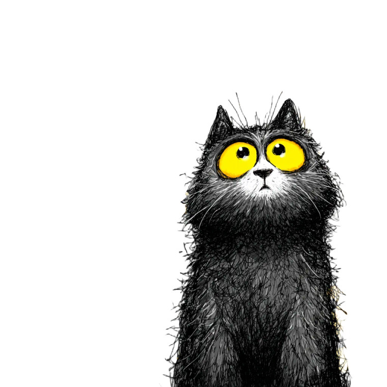 Scribble Cat Vinyl Car Decal Sticker – Waterproof & UV-Resistant 