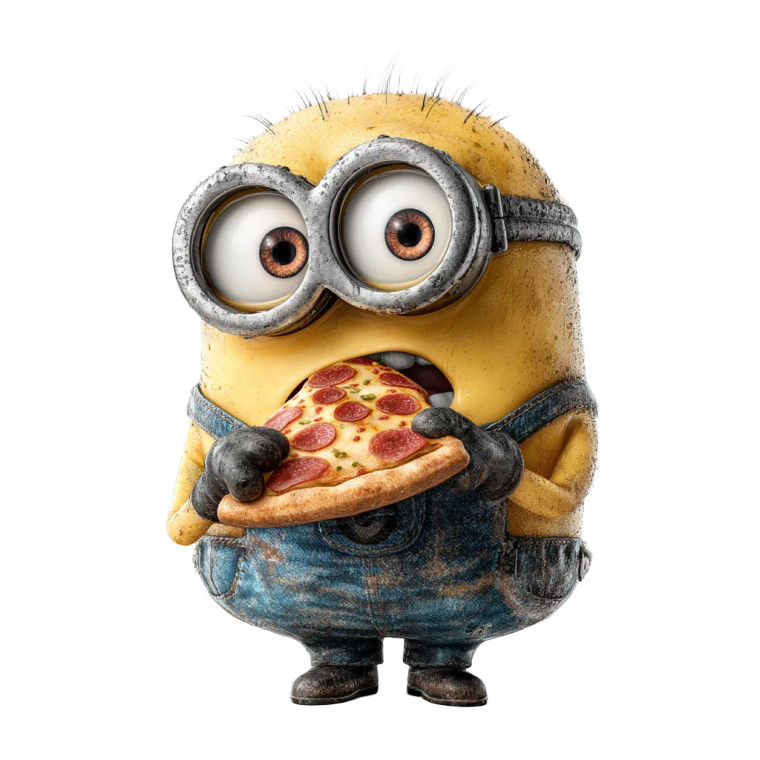 Pizza Minion Vinyl Car Decal Sticker – Waterproof & UV-Resistant 