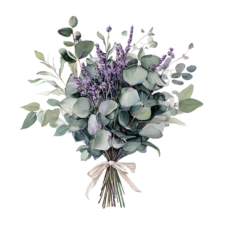 Eucalyptus And Lavender Vinyl Car Decal Sticker – Waterproof & UV-Resistant 