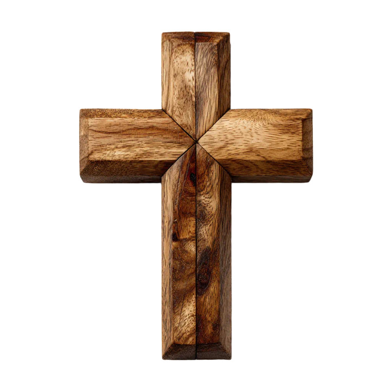 Wooden Cross Vinyl Car Decal Sticker – Waterproof & UV-Resistant 