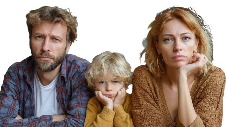 Divorced Family Scene V2 Vinyl Car Decal Sticker – Waterproof & UV-Resistant 