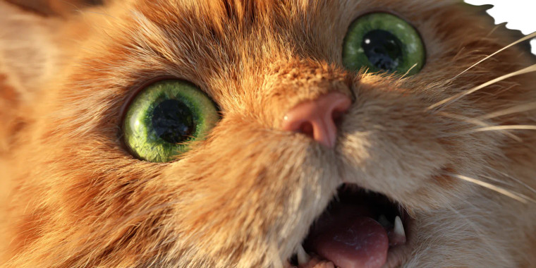 Orange Cartoon Cat V8 Vinyl Car Decal Sticker – Waterproof & UV-Resistant 