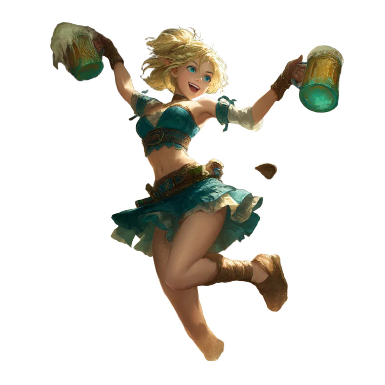 Golden-Haired Elf Jig Vinyl Car Decal Sticker – Waterproof & UV-Resistant 