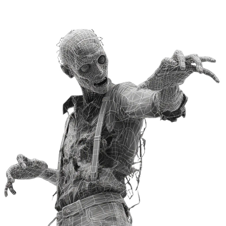 Zombie Wireframe Vinyl Car Decal Sticker – Waterproof & UV-Resistant 