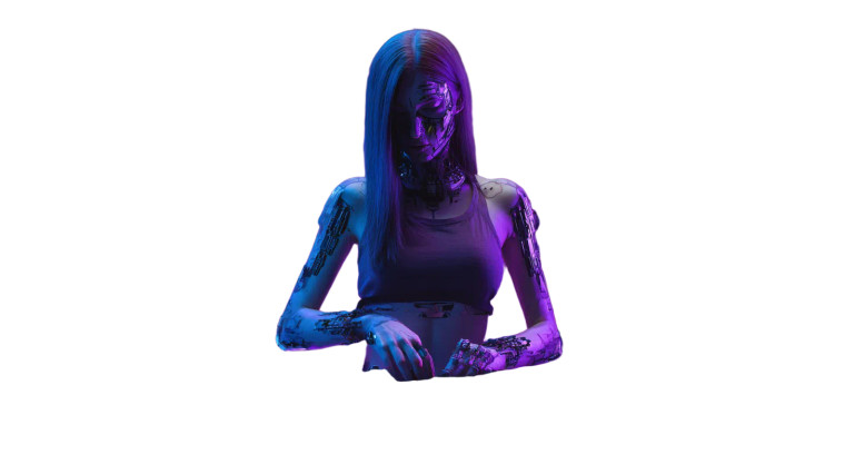 Cybernetic Dj Woman Vinyl Car Decal Sticker – Waterproof & UV-Resistant 
