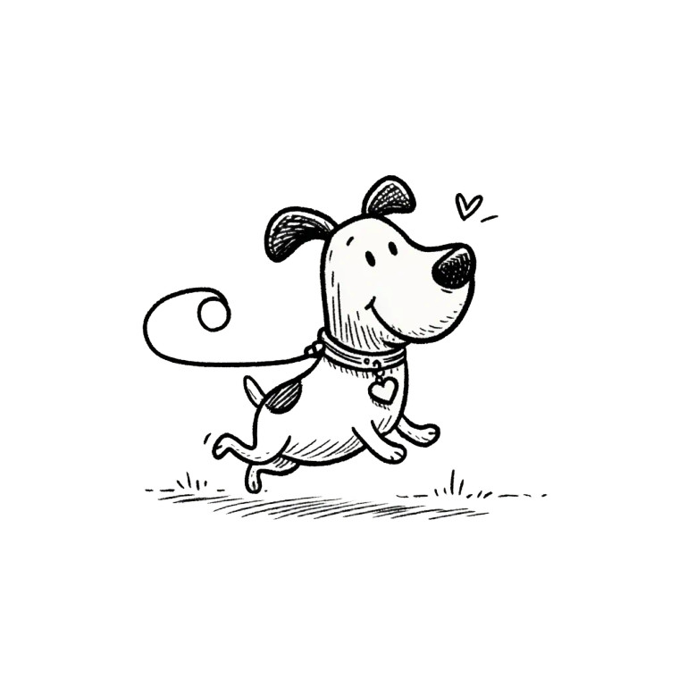 Cartoon Dog Running V4 Vinyl Car Decal Sticker – Waterproof & UV-Resistant 