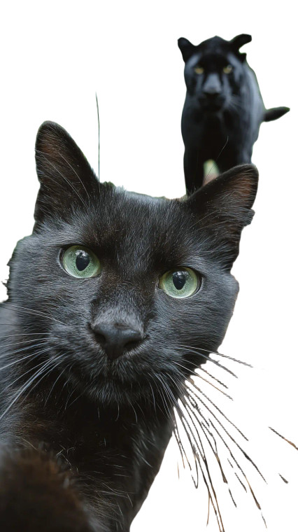 Black Cat Selfie Vinyl Car Decal Sticker – Waterproof & UV-Resistant 