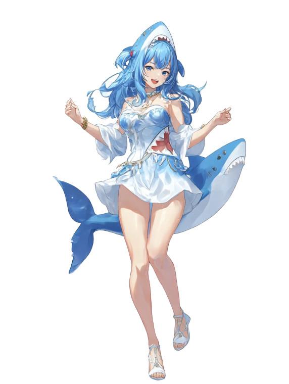 Anime Shark Cosplayer Vinyl Car Decal Sticker – Waterproof & UV-Resistant 