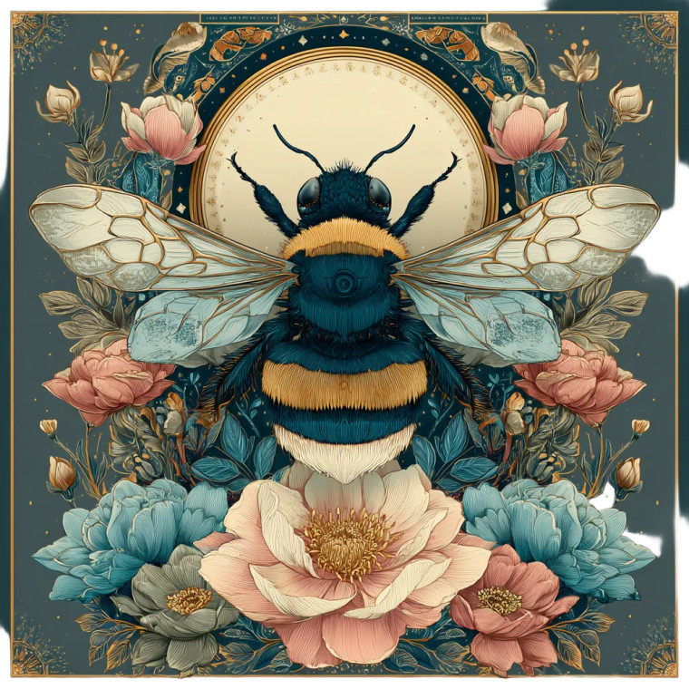 Bumblebee Illustration Vinyl Car Decal Sticker – Waterproof & UV-Resistant 