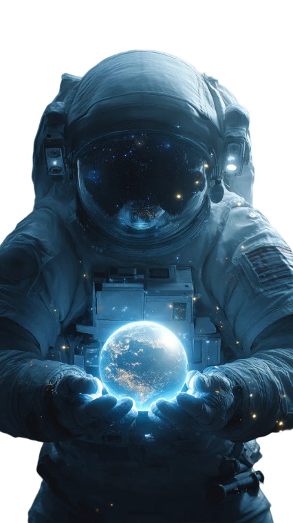 Futuristic Astronaut Earth Vinyl Car Decal Sticker – Waterproof & UV-Resistant 