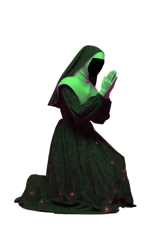 Horror Nun Praying Vinyl Car Decal Sticker – Waterproof & UV-Resistant 