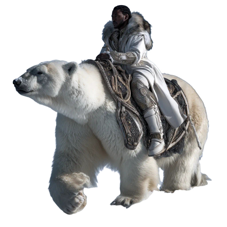 Giant Polar Bear Rider Vinyl Car Decal Sticker – Waterproof & UV-Resistant 