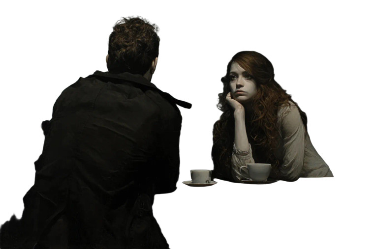 Sad Coffee Moment Vinyl Car Decal Sticker – Waterproof & UV-Resistant 