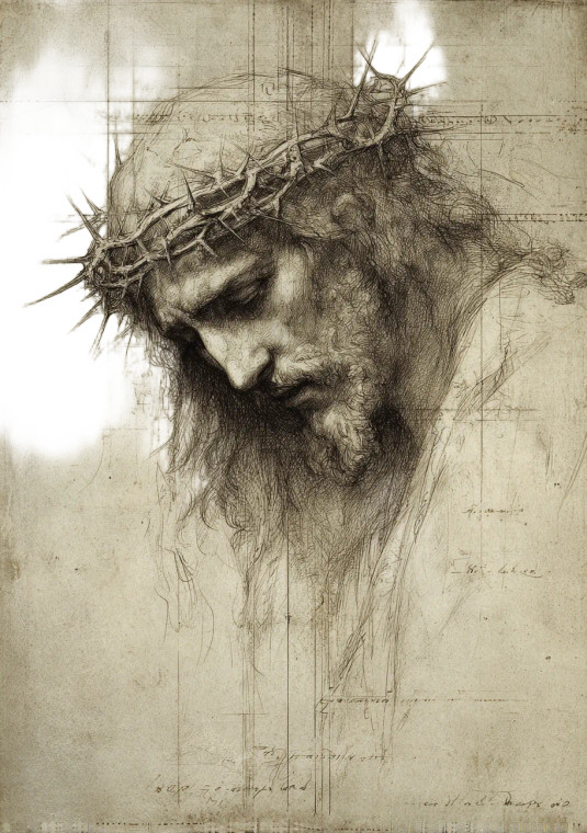 Biblical Jesus Sketch Vinyl Car Decal Sticker – Waterproof & UV-Resistant 