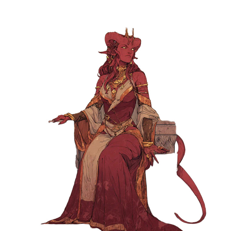 Red Tiefling Matriarch Vinyl Car Decal Sticker – Waterproof & UV-Resistant 