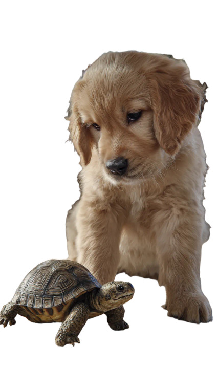 Puppy And Turtle Vinyl Car Decal Sticker – Waterproof & UV-Resistant 