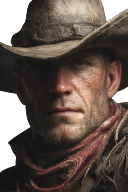 Western Cowboy Portrait V2 Vinyl Car Decal Sticker – Waterproof & UV-Resistant 