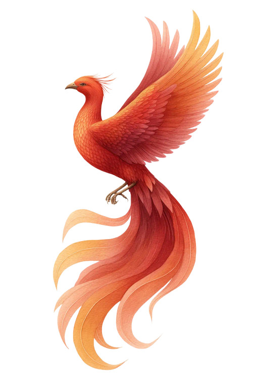Minimalist Aquarelle Phoenix Vinyl Car Decal Sticker – Waterproof & UV-Resistant 