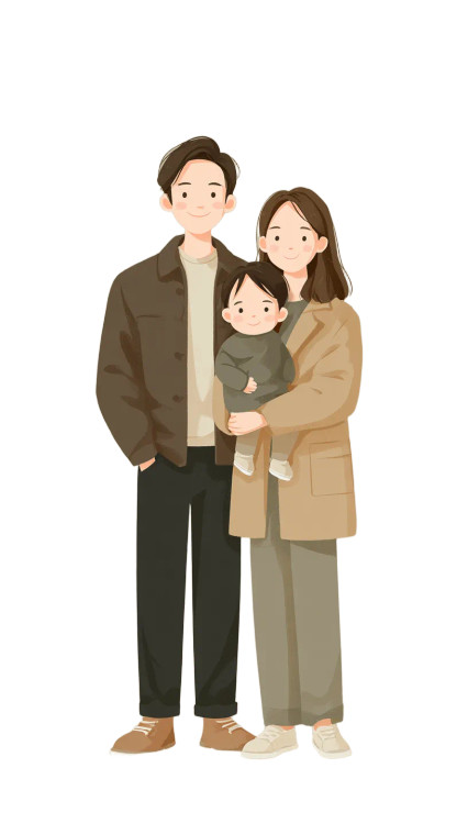 Korean Family Portrait V3 Vinyl Car Decal Sticker – Waterproof & UV-Resistant 