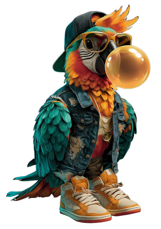 Stylish Cartoon Parrot Vinyl Car Decal Sticker – Waterproof & UV-Resistant 