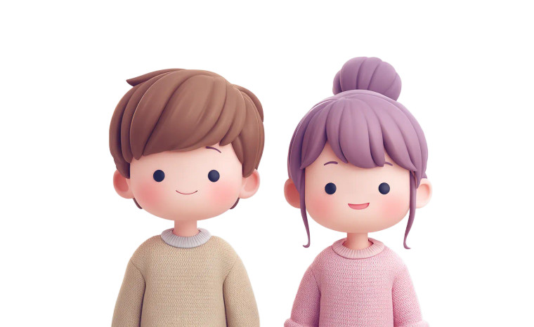 Cute Avatar Duo Vinyl Car Decal Sticker – Waterproof & UV-Resistant 