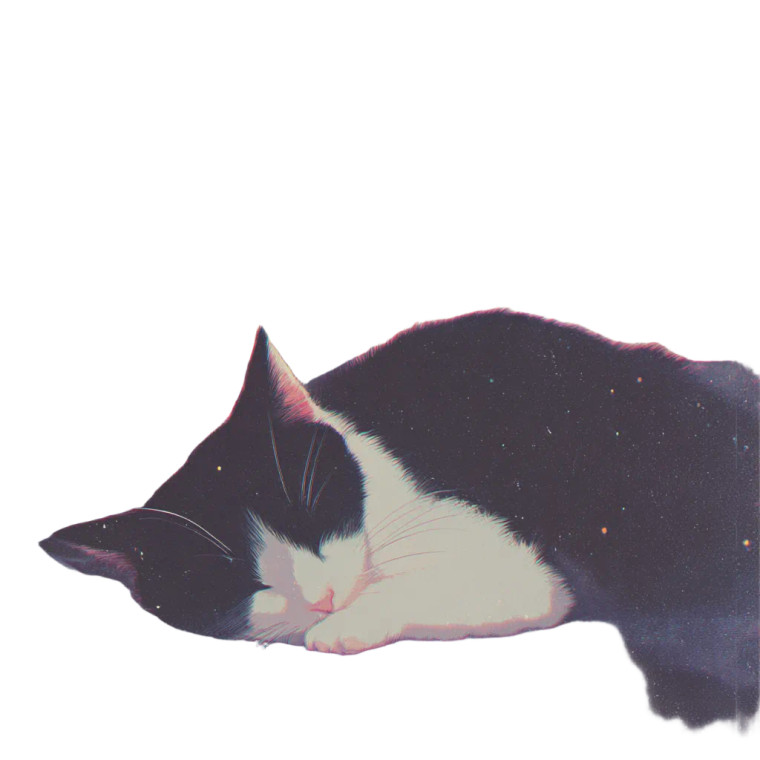 Sleeping Tuxedo Cat Vinyl Car Decal Sticker – Waterproof & UV-Resistant 