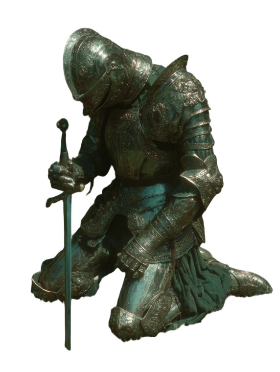 Despairing Knight Vinyl Car Decal Sticker – Waterproof & UV-Resistant 