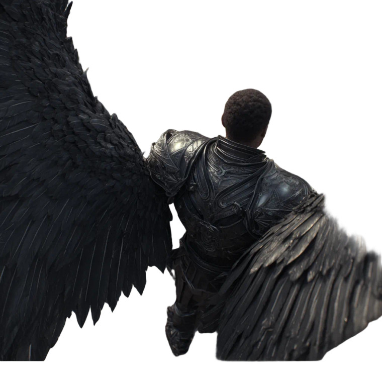 Black Armor Angel Vinyl Car Decal Sticker – Waterproof & UV-Resistant 