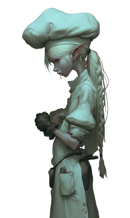 Elf Cook Illustration Vinyl Car Decal Sticker – Waterproof & UV-Resistant 