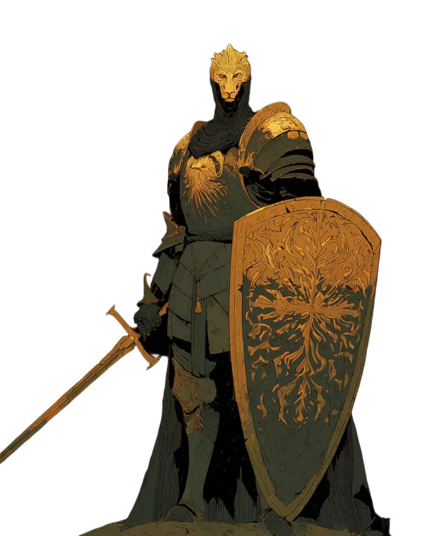 Golden Lion Knight Vinyl Car Decal Sticker – Waterproof & UV-Resistant 