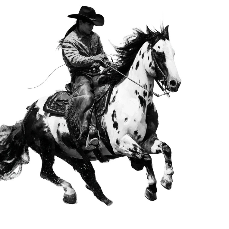 Reining Horse Logo Vinyl Car Decal Sticker – Waterproof & UV-Resistant 
