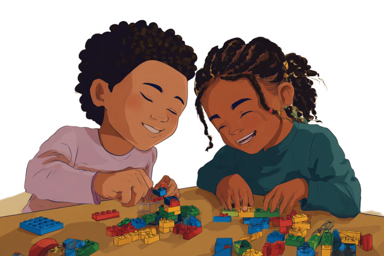 Children Playing Lego Vinyl Car Decal Sticker – Waterproof & UV-Resistant 