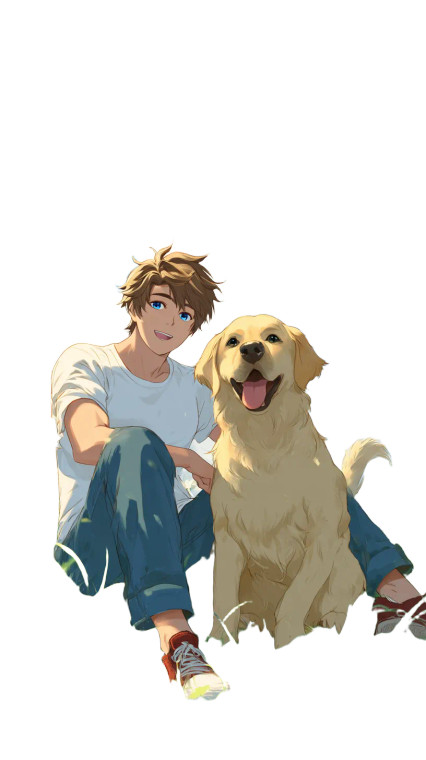 Man And Golden Retriever Vinyl Car Decal Sticker – Waterproof & UV-Resistant 