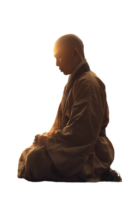 Meditating Monk V23 Vinyl Car Decal Sticker – Waterproof & UV-Resistant 