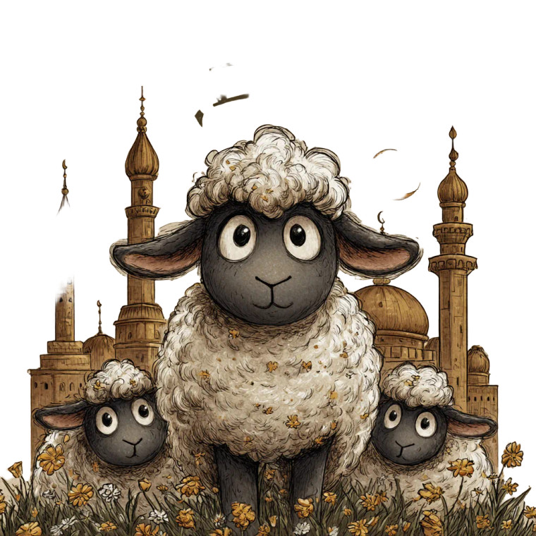 Happy Eid Sheep Vinyl Car Decal Sticker – Waterproof & UV-Resistant 