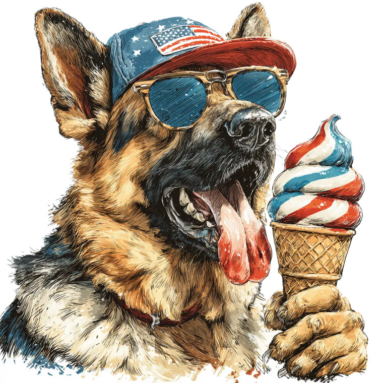 Patriotic German Shepherd V2 Vinyl Car Decal Sticker – Waterproof & UV-Resistant 