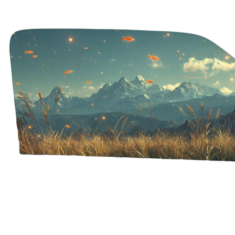 Glowing Fish Landscape Vinyl Car Decal Sticker – Waterproof & UV-Resistant 