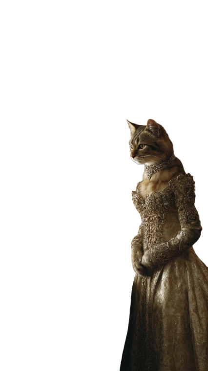 Elegant Cat In Gown Vinyl Car Decal Sticker – Waterproof & UV-Resistant 